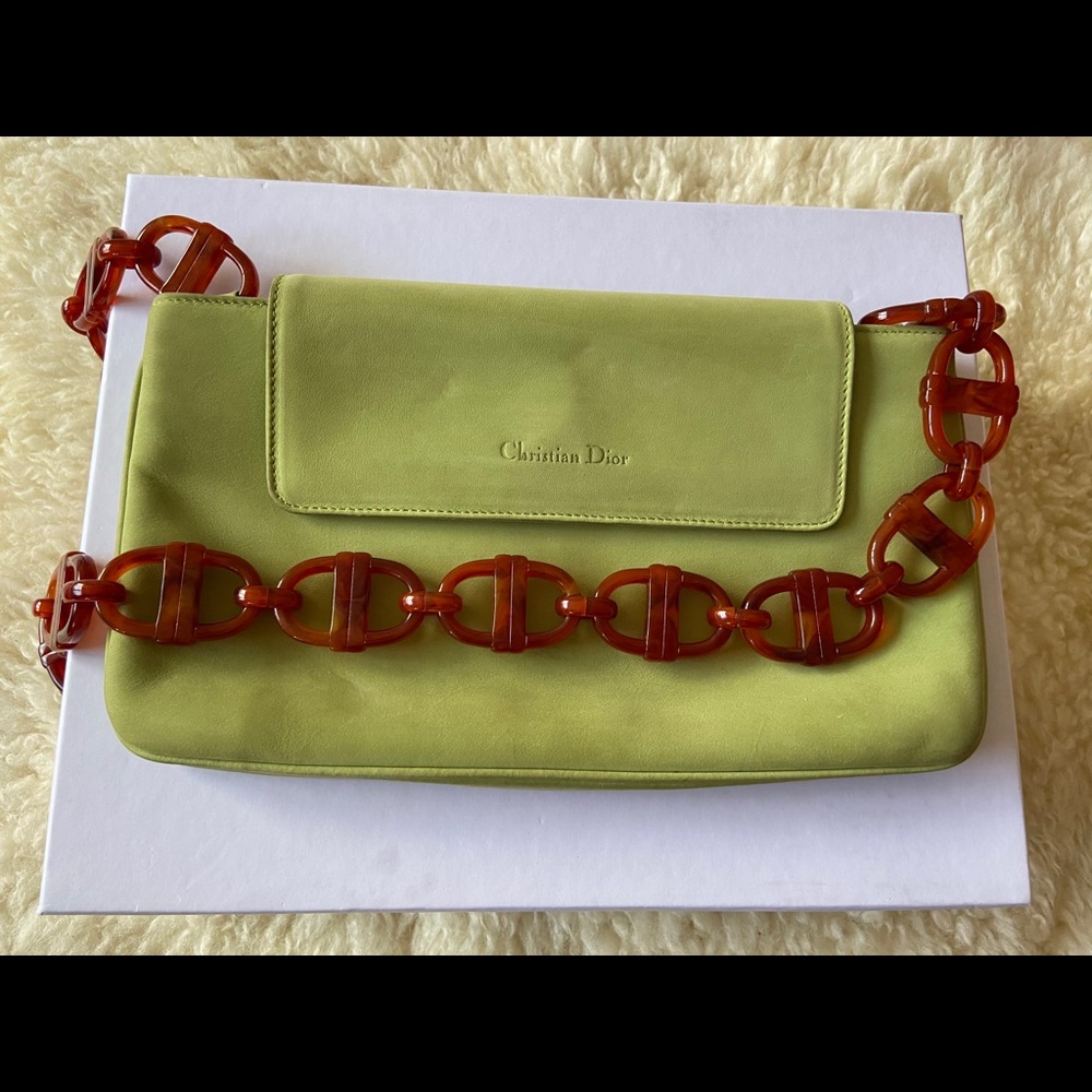Dior Suede & Tortoise Shell Handle.